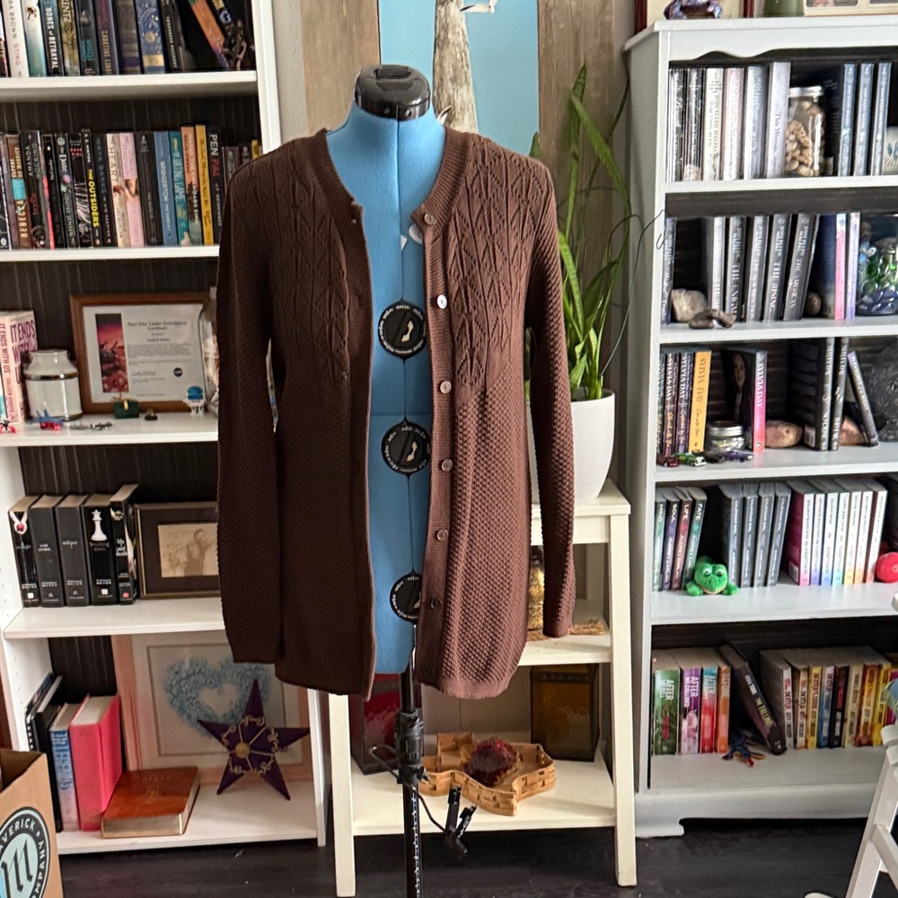 Rebecca Malone Chocolate Brown Cardigan Sweater